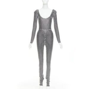 rare ALEXANDRE VAUTHIER COUTURE SS2021 Runway silver crystal scoop neck jumpsuit